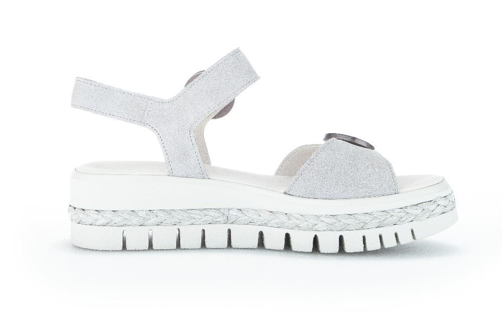 Gabor Plateau Sandale Rauleder grau S12  84.621.19 5,5 | light grey | F