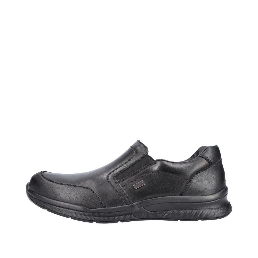 Rieker Antistress Herren Slipper Schlupfschuh klassisch Leder TEX- Membran extraweit schwarz S22 14850-00 43 | schwarz/nero | H