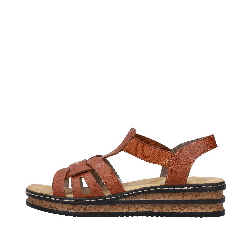 Rieker Antistress Keilsandalette Sohle Korkoptik braun S12 62918-22 41 | cognac | E