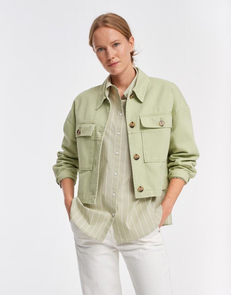 OPUS Sommerjacke Hardil Brusttasche Hornoptik- Knöpfe grün S12 244719144120 40 | 30004 summer pe | 