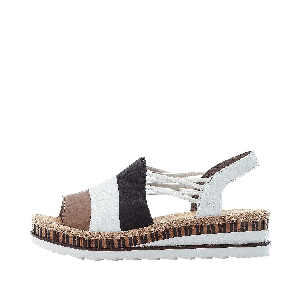 Rieker Antistress Damen Sandale Gummizug beige S12  V79S1-65 