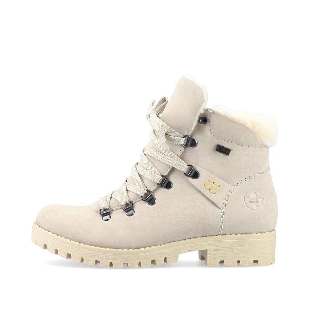 Rieker Antistress Schnürstiefel Schnürboot TEX- Membra beige S21 78535-60 37 | cliff/bianco | F