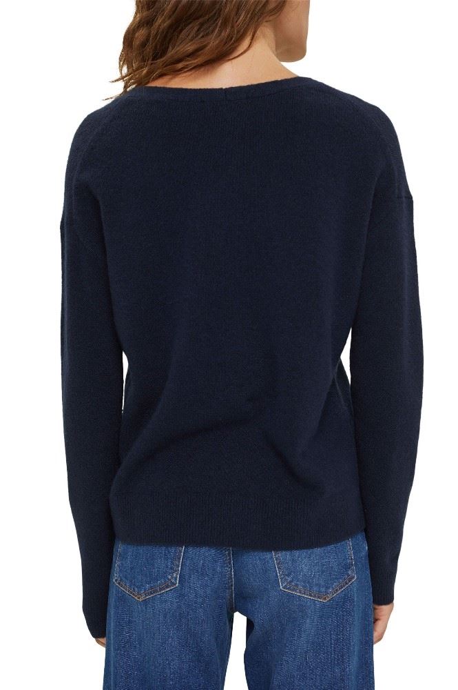 ESPRIT V-Neck-Pullover mit Wolle 991EE1I325 M | E400 NAVY | 