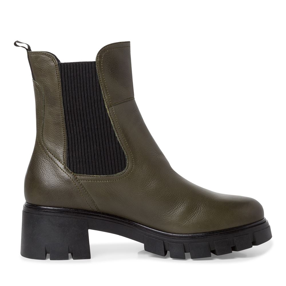 Tamaris Chelsea-Boots Leder TOUCHit-Fußbett grün S22 1-1-25479-29 