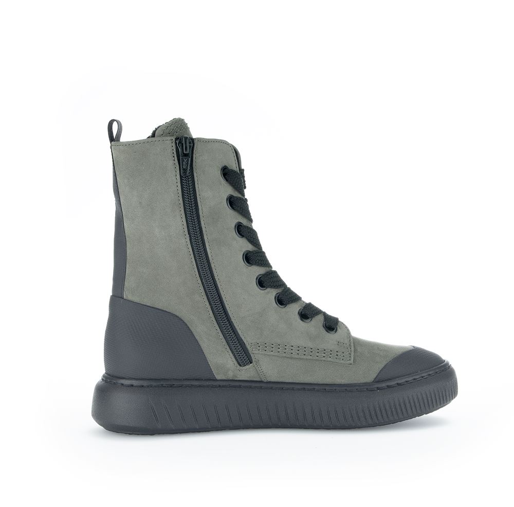 Gabor Damen Winterstiefelette  COMFORT-Mehrweite OPTIFIT-Wechselfußbett warm gefüttert grün S22 96.514.33 
