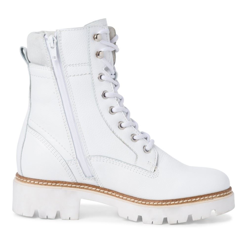 Tamaris Stiefelette Schnürboot Leder DUOtex Wechselfußbett Warmfutter weiß S22 1-1-26859-29 