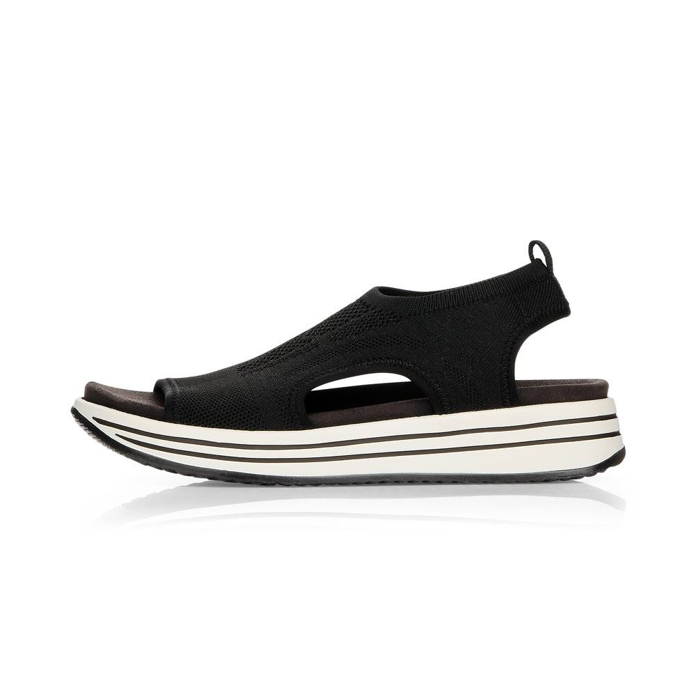 Remonte Sandalette Gummizug Plateau Memosoft schwarz R2955-02 38 | schwarz | F