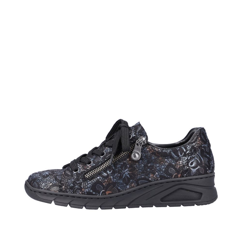 Rieker Damen Schnürschuhe schwarz-metallic S23 N3302-90 