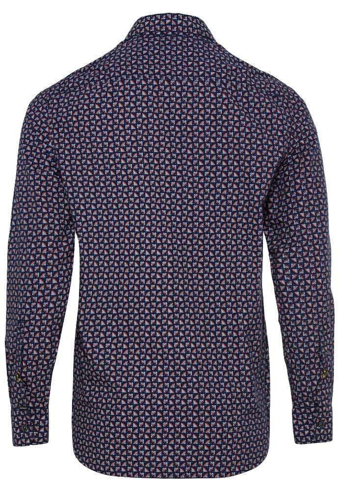 Camel Active Hemd Langarm All over Print Button Down Regular blau S21 6S15409115 