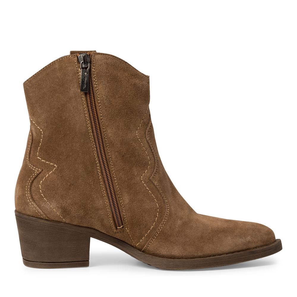 Tamaris Stiefelette Westernstiefelette Leder TOUCHit Fußbett  braun S23 1-25702-41 41 | 300 BROWN | 