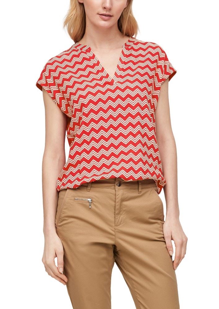 s. Oliver Blusenshirt Tunika rot blau 2063164 