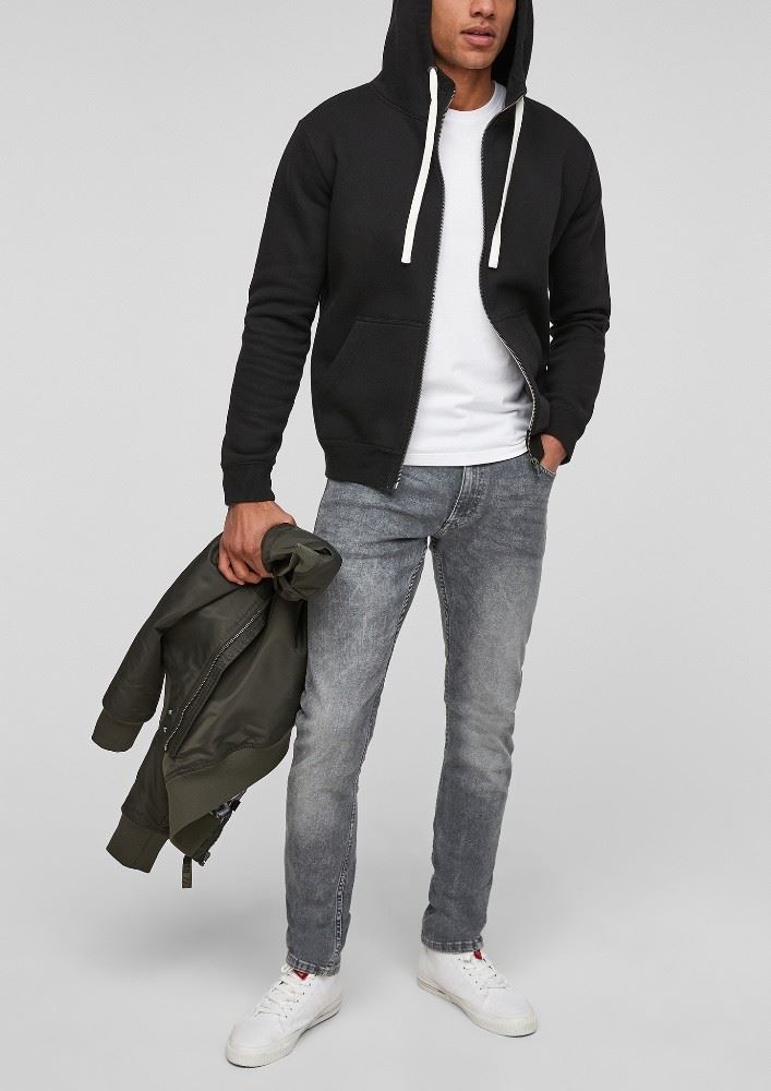 QS designed by schmale Stretchjeans grau S13  2005616 W33 | 95Z4 grey stret | L34