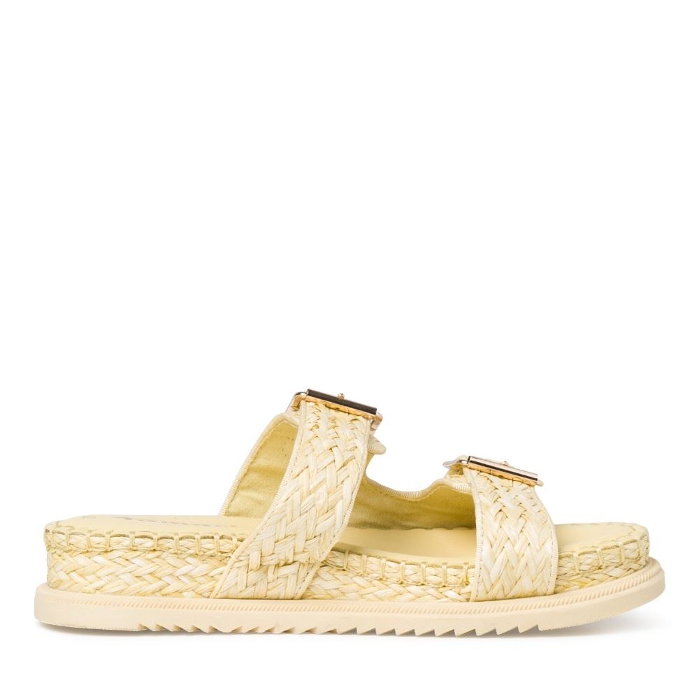 Tamaris Pantolette Flechtoptik gelb S12 1-1-27507-38 