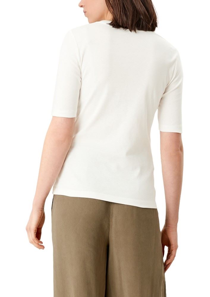 s.Oliver Shirt mit Frontprint Rundhals weiß 2111789 S | 02D3 off-white | 