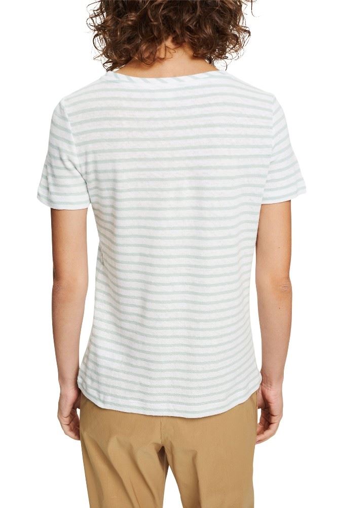 ESPRIT gestreiftes T-Shirt mit Leinen 042EE1K322 M | E335 DUSTY GREE | 