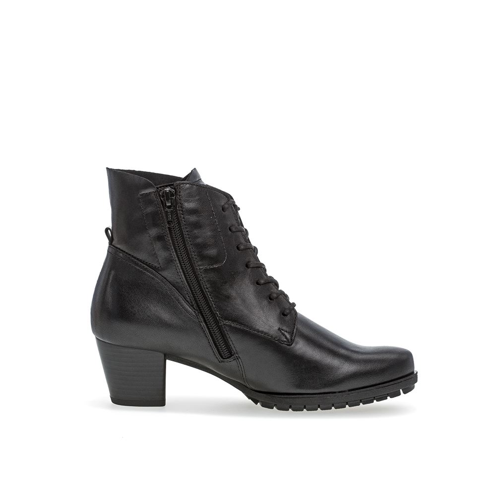 Gabor Schnürstiefelette Leder Comfort- Mehrweite H schwarz S23 36.605.57 