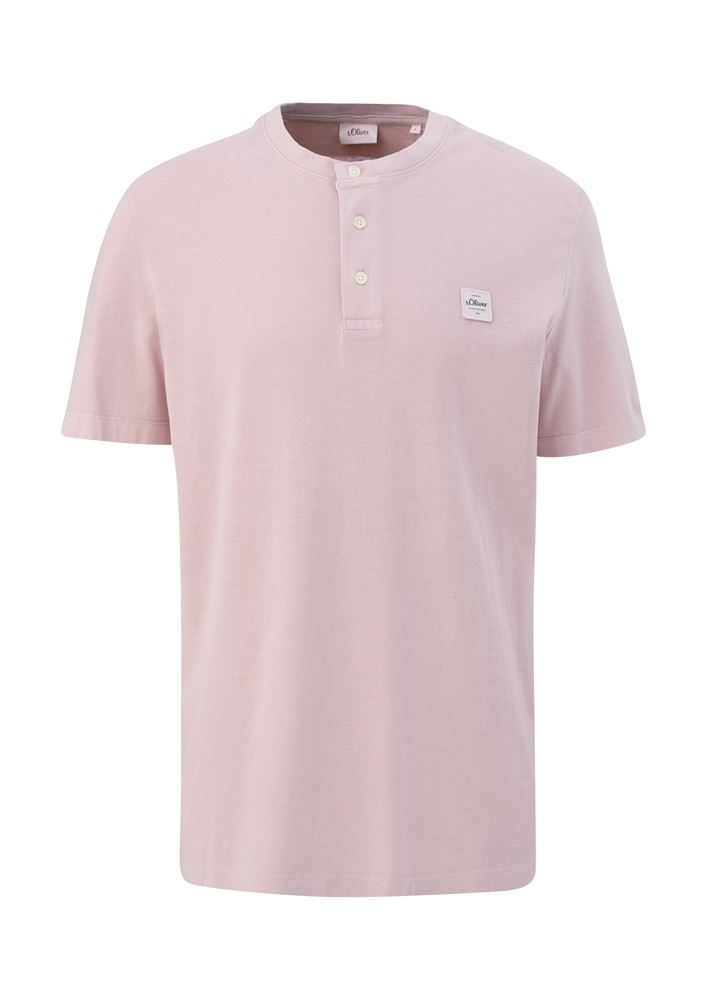 s.Oliver Herren T-Shirt mit Henley-Ausschnitt blau, rosa, weiß S13   2133166 