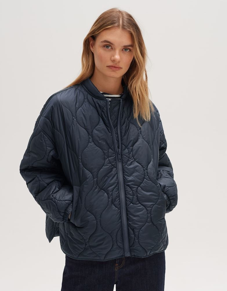 OPUS Steppjacke Jamine bright No Duck Down Stehkragen blau S13  10010611098174 