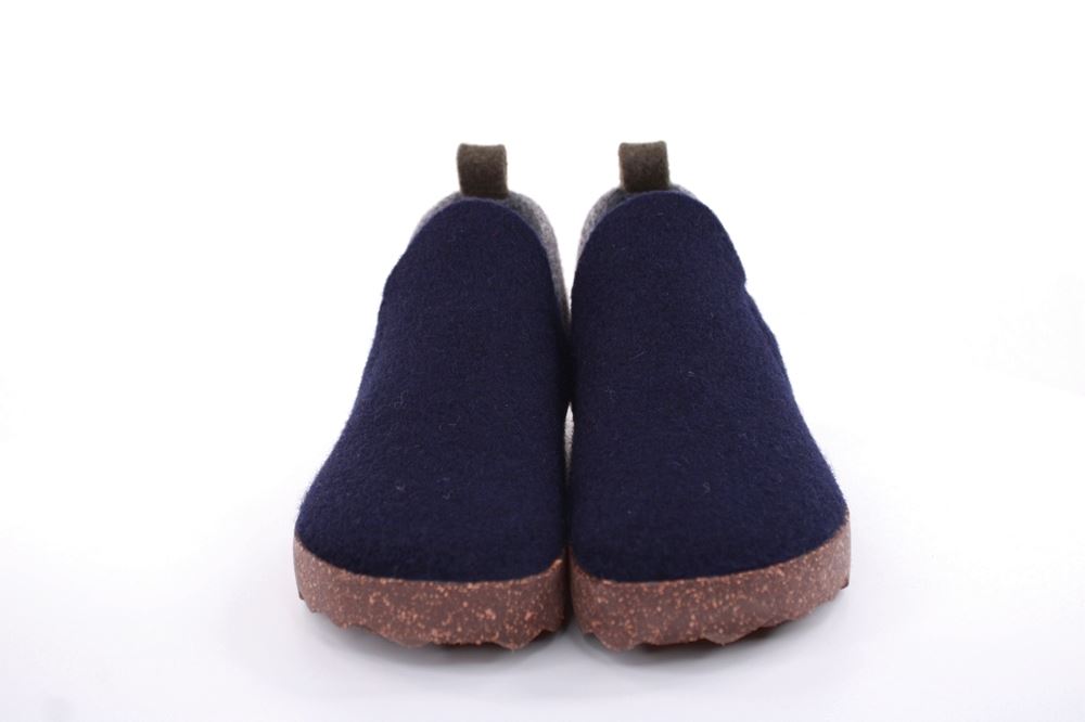 ASPORTUGUESAS City Round Toe Schuh Damen Wolle Kork- Sohle vegan grau S22 P018086011 