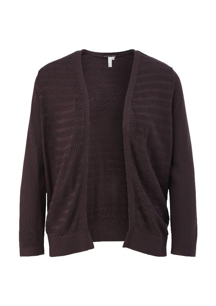 Qs designed by leichter Cardigan mit Strickmuster orange, lila, schwarz  S13  2125101 S | 4988 LILAC/PINK | 