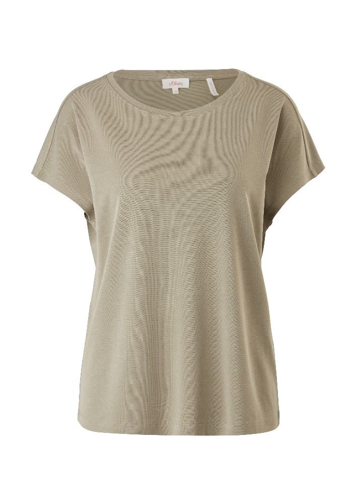 s.Oliver Damen T-Shirt Modalmix orange, grün S12 2116629 46 | 2242 amber | 