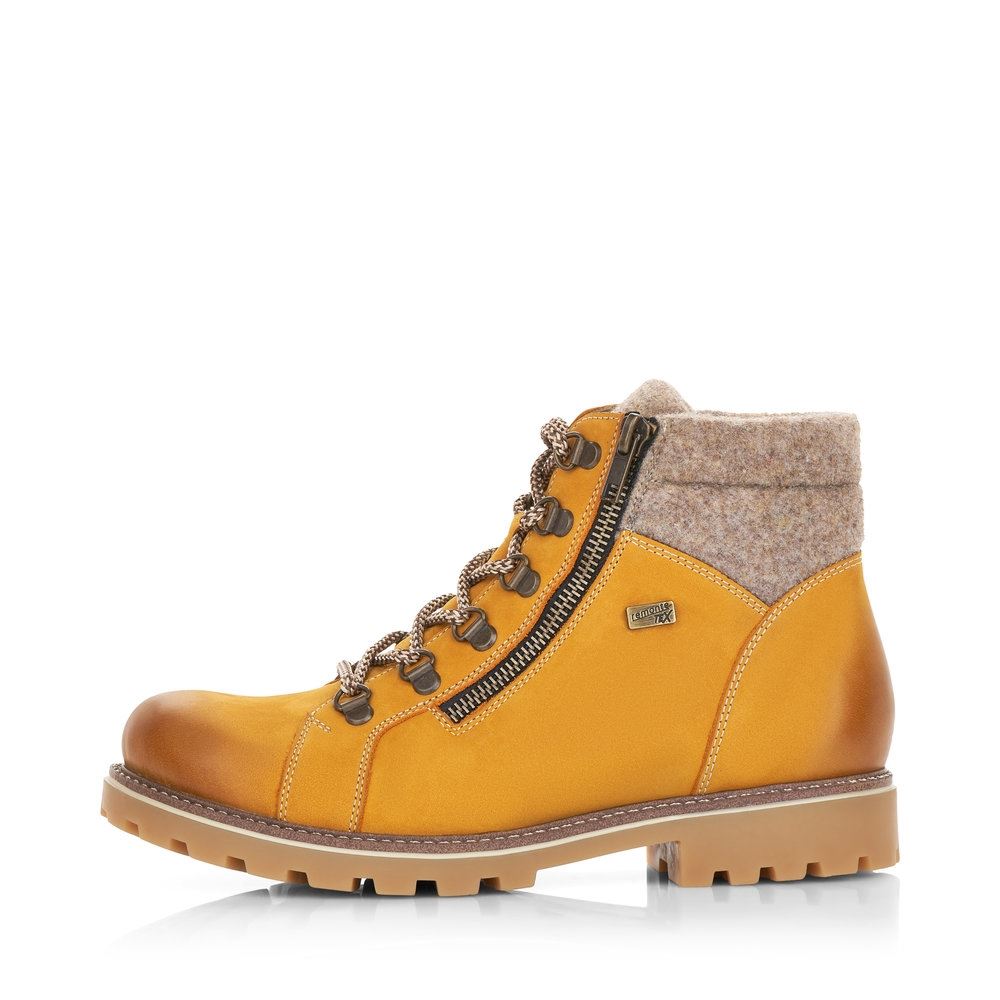 Remonte Damen Schnürboot Schnürstiefelette TEX-Membran gelb S21 D7478-68 36 | mais/wood | F