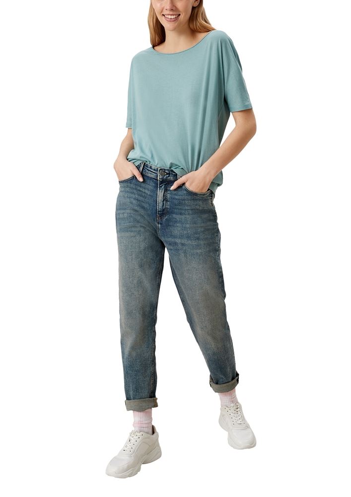 QS designed by Jeans Mom Regular Fit mit Waschung blau S12 2117478 34 | 57Z3 dark blue | 