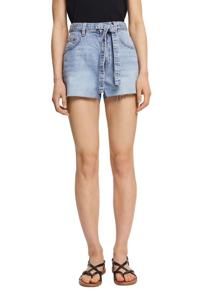 EDC Shorts kurze Hose Bindegürtel blau S22 042CC1C302 W28 | C903 BLUE LIGHT | 