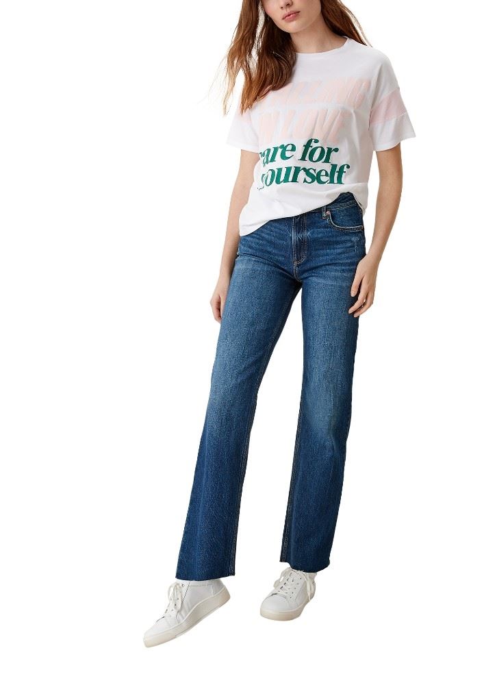QS deigned by Jeans Wide-Leg blau S12 2109029 36 | Dark Blue Stret | L32