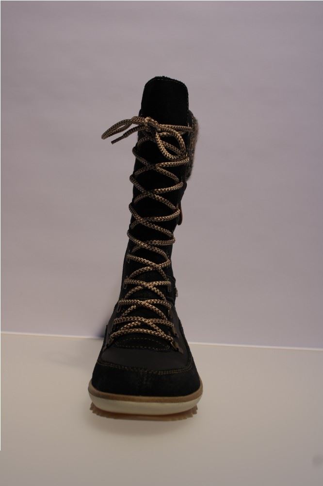 Remonte Stiefel Schnürstiefel Reißverschluss Leder TEX-Membran blau R4371-02 37 | 02 schwarz/nero | 