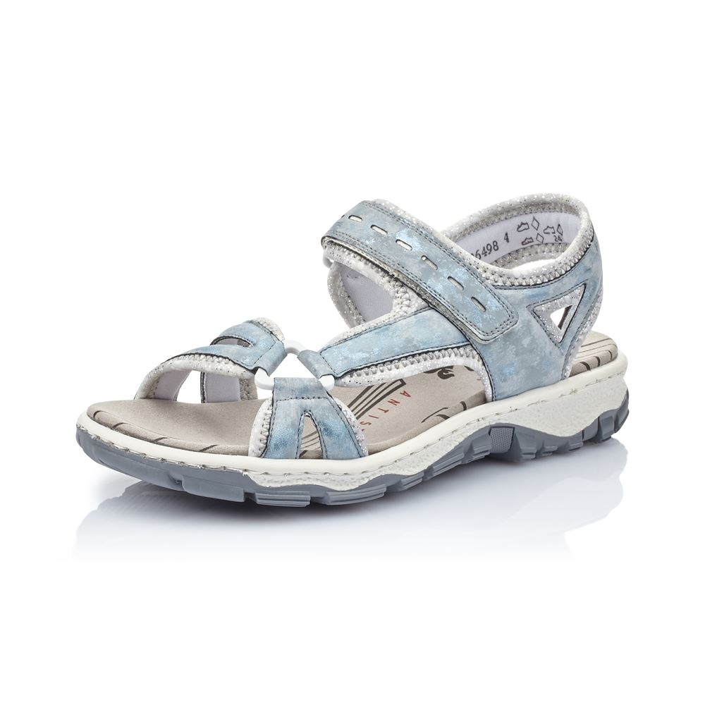 Rieker Sandale Trekking Antistress Klettverschluss Trekking blau 68879-12 39 | heaven/silverfl | E