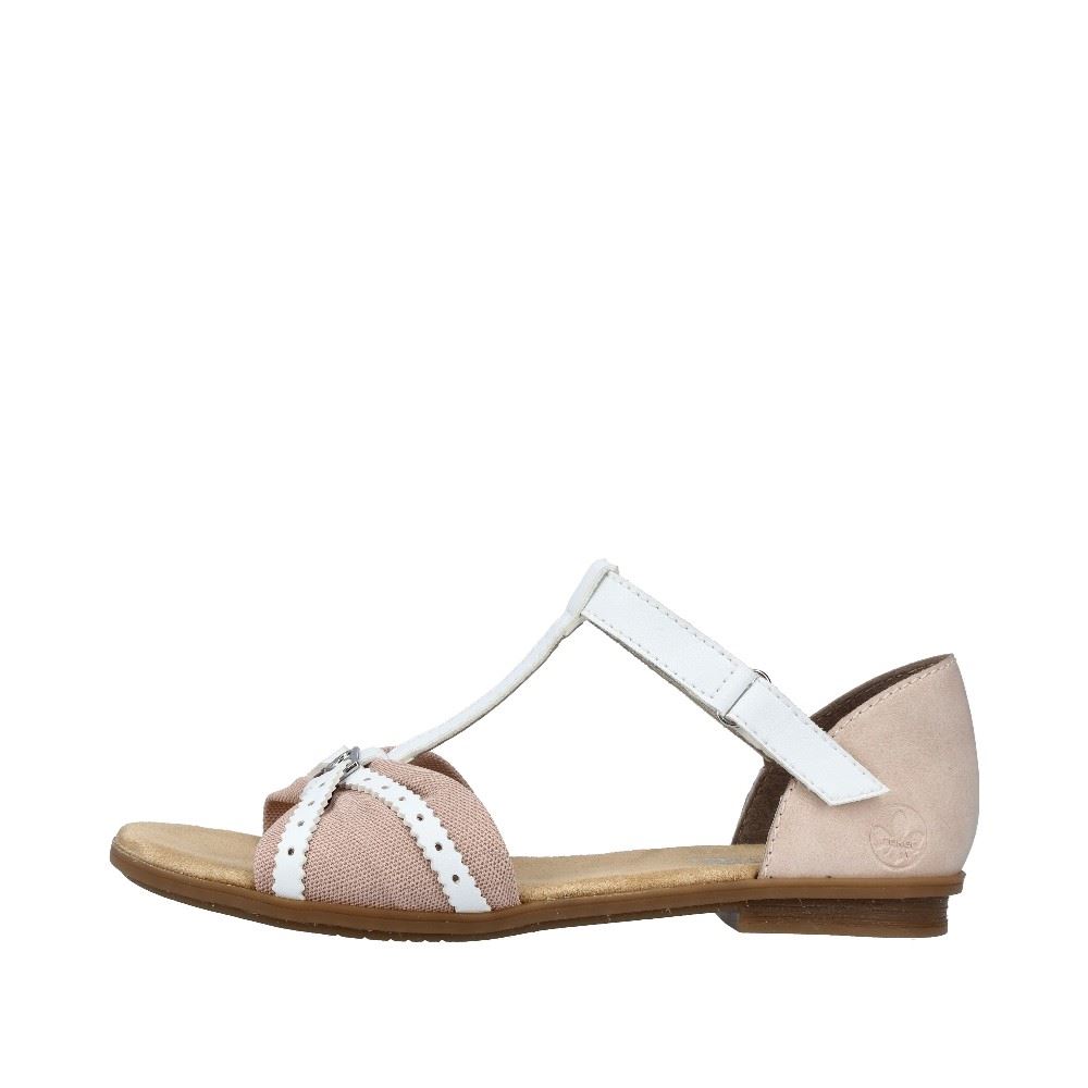 Rieker Antistress Damen Riemchensandalette Fersenkappe rosa S12 64250-92 38 | hellrosa/weiss/ | F