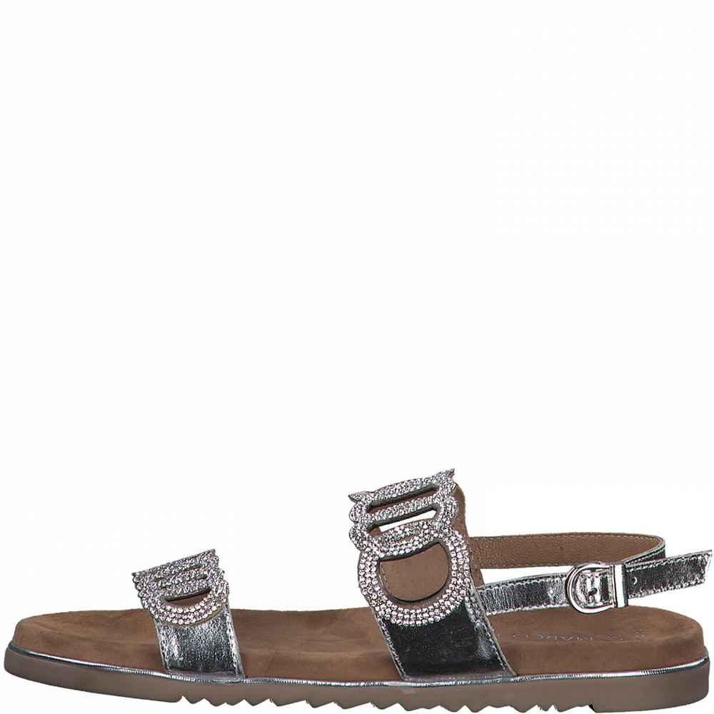Marco Tozzi Sandale Leder silber Glitzer 2-2-28121-26 36 | 948 SILVER COMB | 