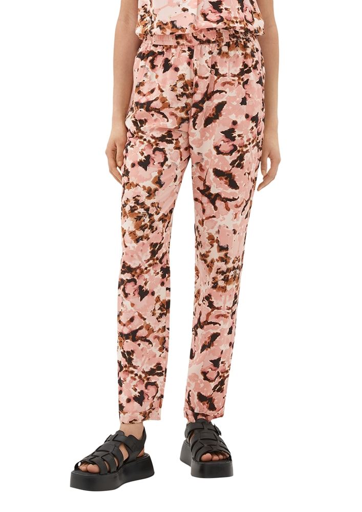 QS designed by Loose: Hose mit Allover-Print orange S13  2131199 