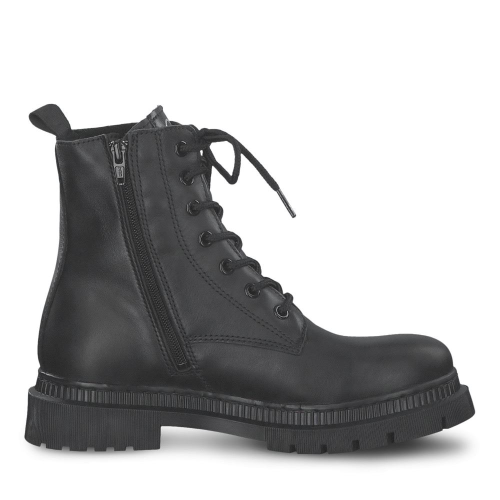 Tamaris Stiefelette Schnürboot warmfutter Wechselfußbett schwarz S22 1-1-26861-29 36 | 001 BLACK | 