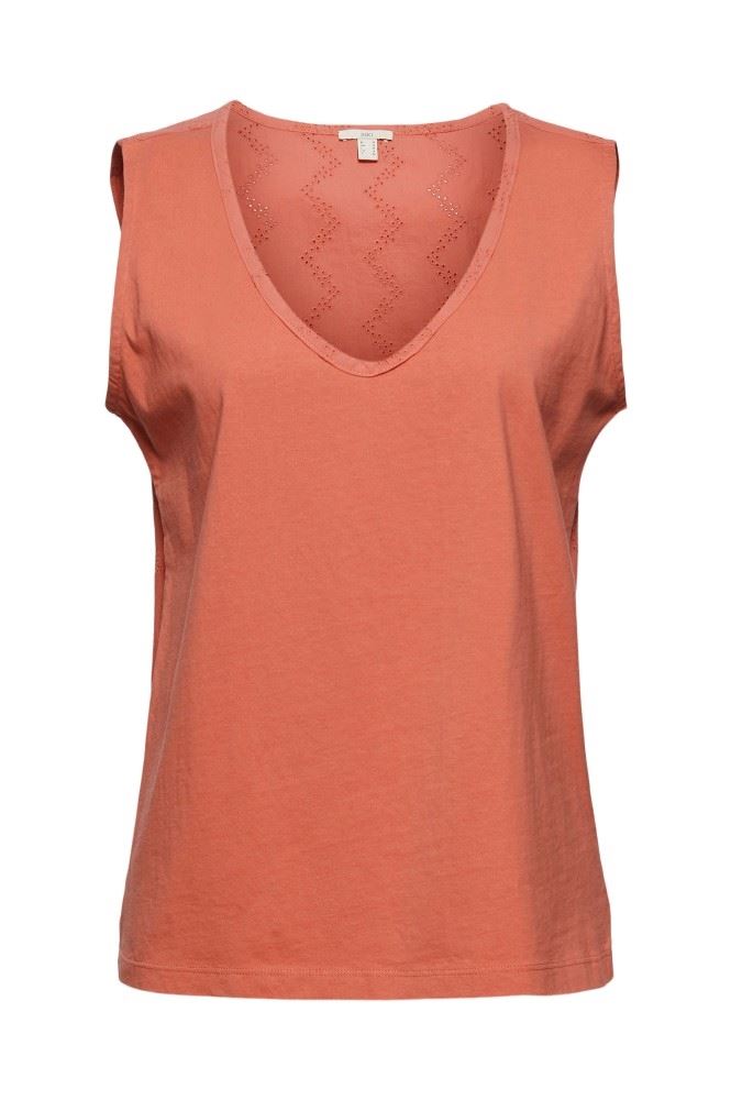 EDC by Esprit Blusentop Lochstickerei  rot coral 041CC1K303 