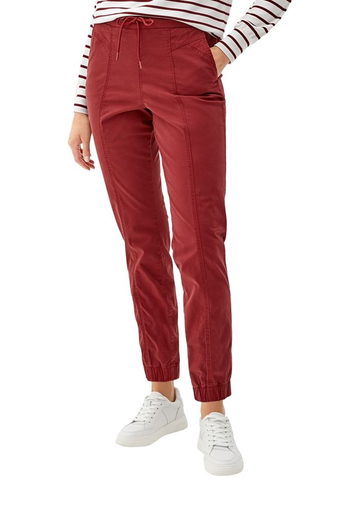 s.Oliver Damen Jogpants Elastikbund Ankle-Länge rot S22 2120399 