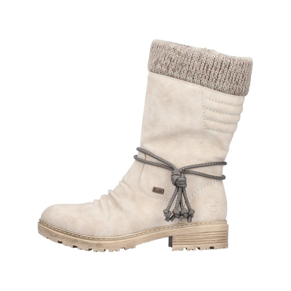 Rieker Antistress Damen Stiefel TEX-Membran Warmfutter Strickbund beige S22 Z4755-60 