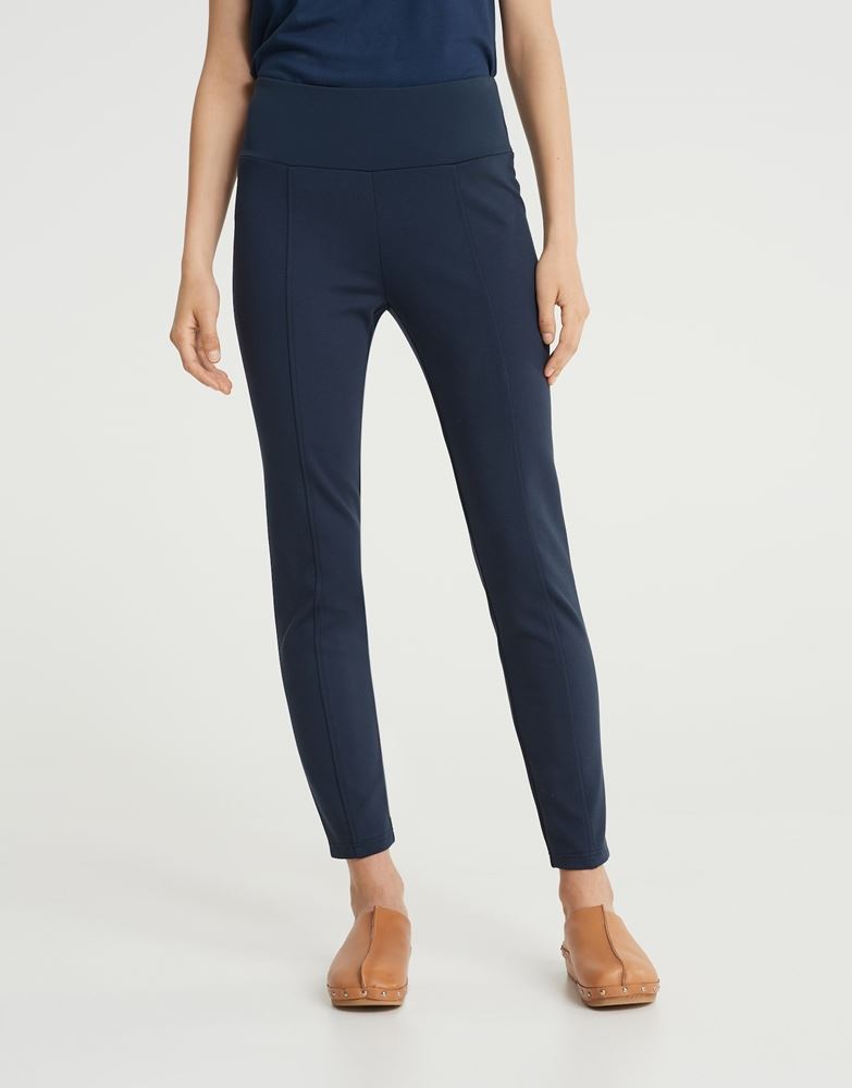 OPUS Leggings Enopi breiter Bund abgesteppte Ziernaht blau S22 1007375977100 38 | 60007 blue shad | 