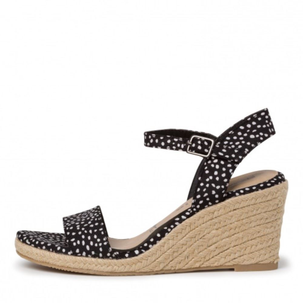 Tamaris Sandalette  Keilabsatz schwarz Punkte 1-1-28300-24 39 | 028 BLACK DOTS | 
