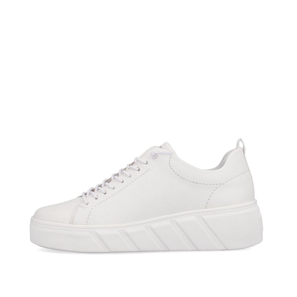 Rieker EVOLUTION Damen Sneaker Leder Plateau- Sohle Wechselfußbett weiß S13 W0500-80 