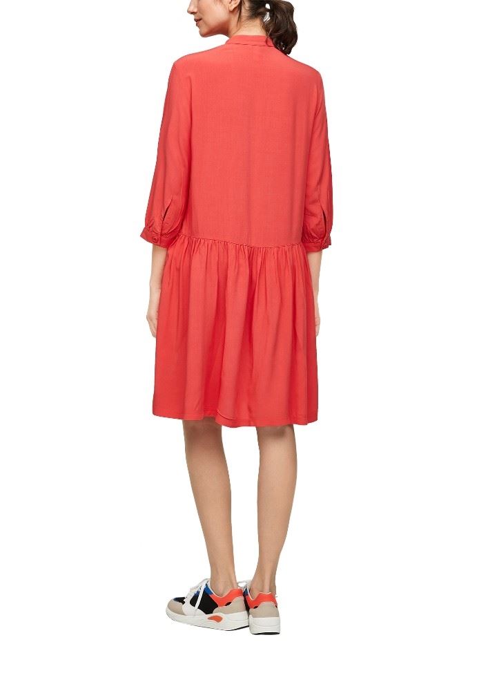 QS designed by  lässiges Hemdblusenkleid rot  2062941 40 | 3214 Red | 