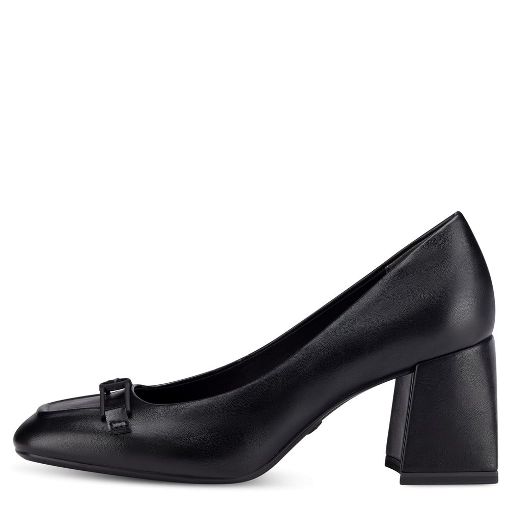 Tamaris Pumps karrèe Logo- Spange TOUCHit- Fußbett  gelb, schwarz S13 1-1-22416-20 36 | 001 BLACK | 