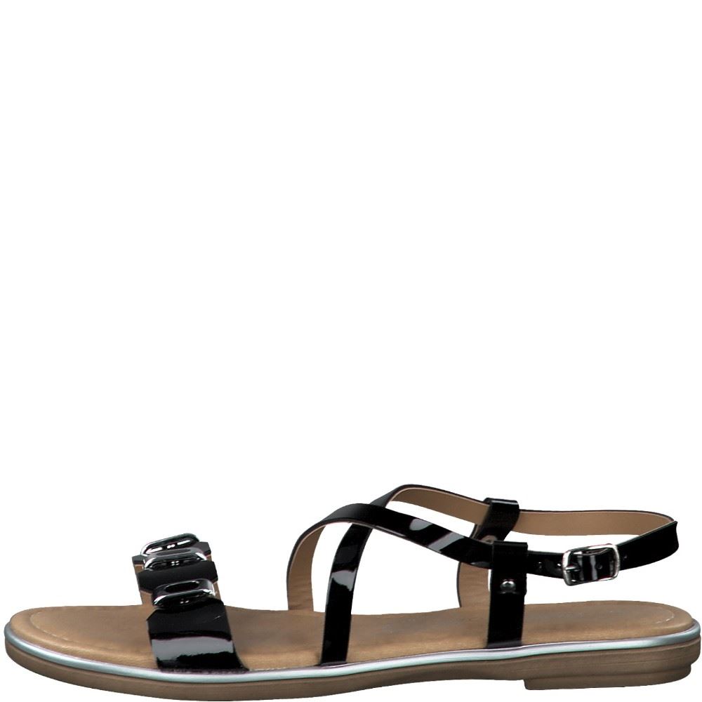 Marco Tozzi Sandale schwarz Lack 2-2-28140-24 37 | 018 BLACK PATEN | 