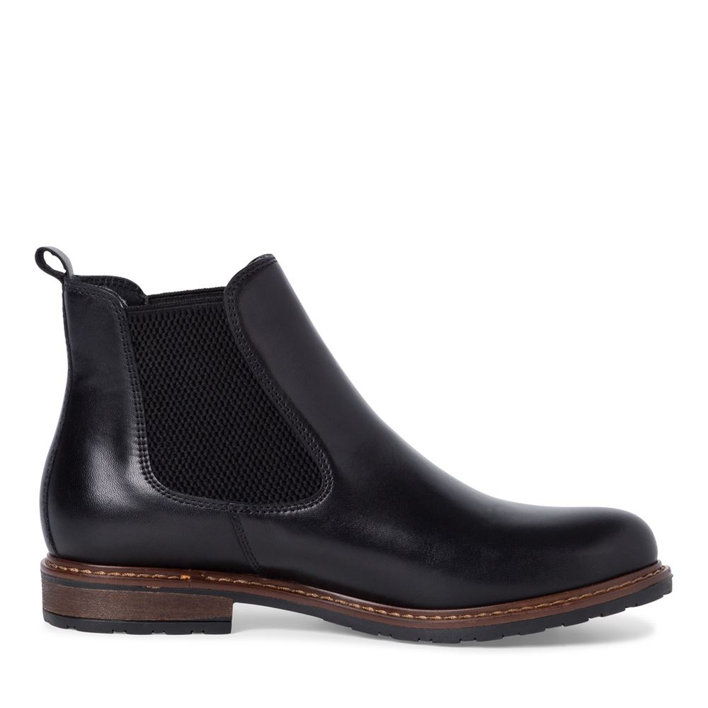 Tamaris Chelsea-Boot Leder klassisch schwarz S22 1-1-25056-29 38 | 003 BLACK LEATH | 