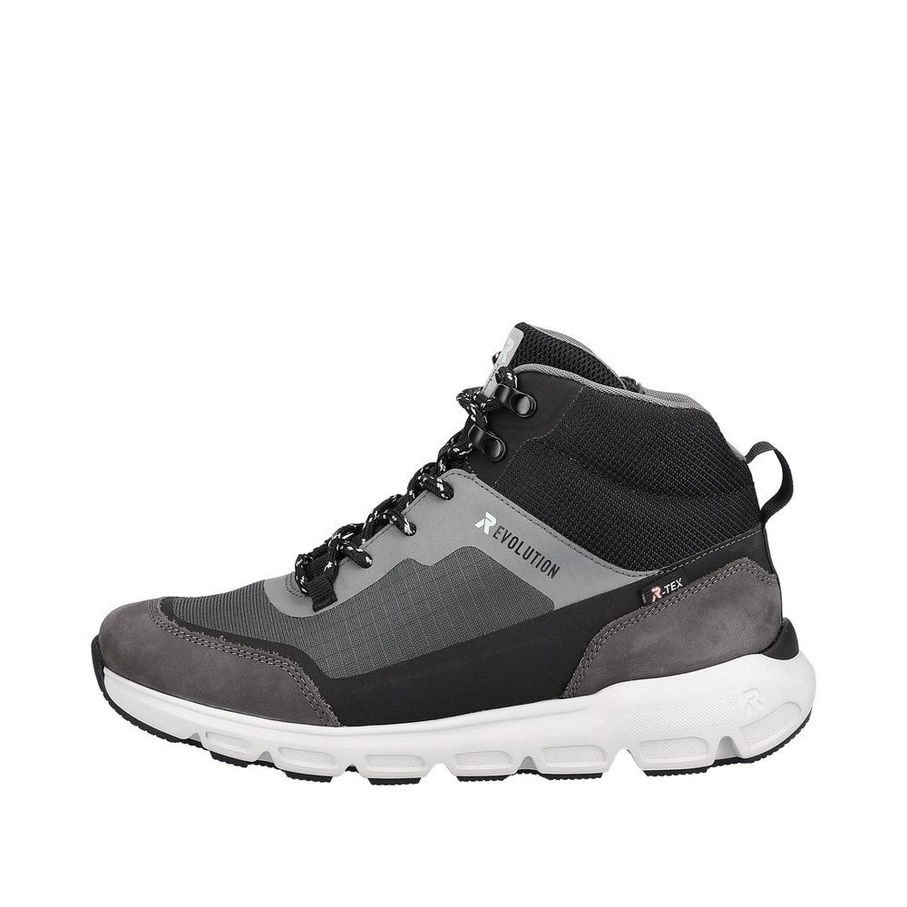 Rieker Evolution Damen Schnürboots Schnürstiefel TEX- Membran Wechselfußbett grau S23  40460-45 37 | granit/schwarz/ | F