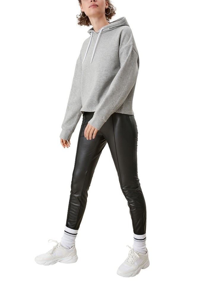 QS designed by Sweatpullover Hoodie Loose fit grau S12 2111866 XXL | 9400 GREY/BLACK | 