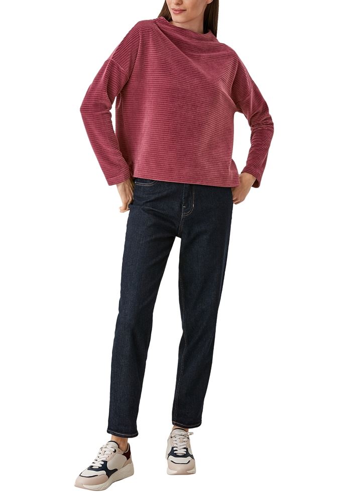 s.Oliver Langarmshirt mit Cord Struktur rot  S21 2106950 