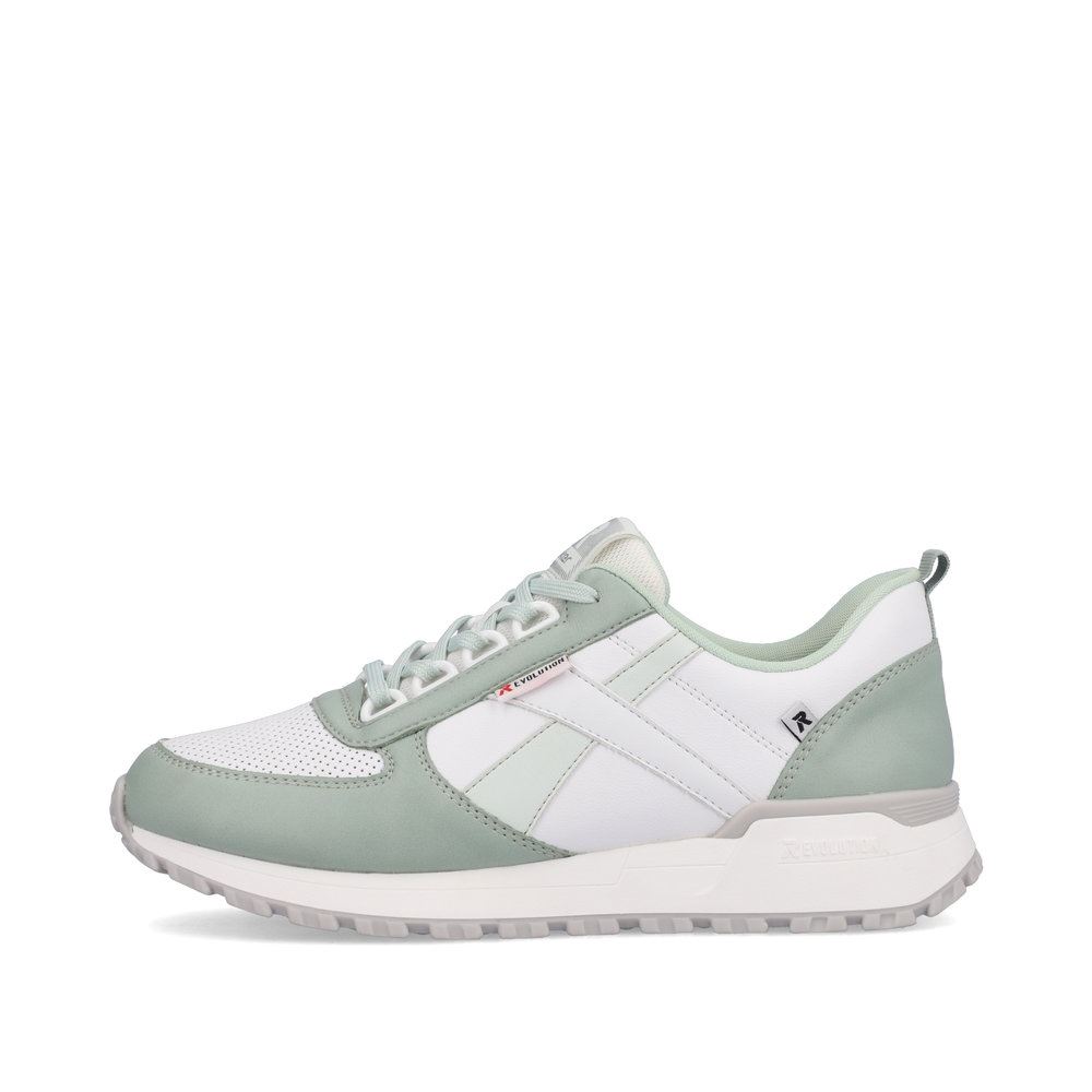 Rieker EVOLUTION Damen Sneaker Leder Wechselfußbett weiß S13 W0602-80 40 | peppermint/spor | F