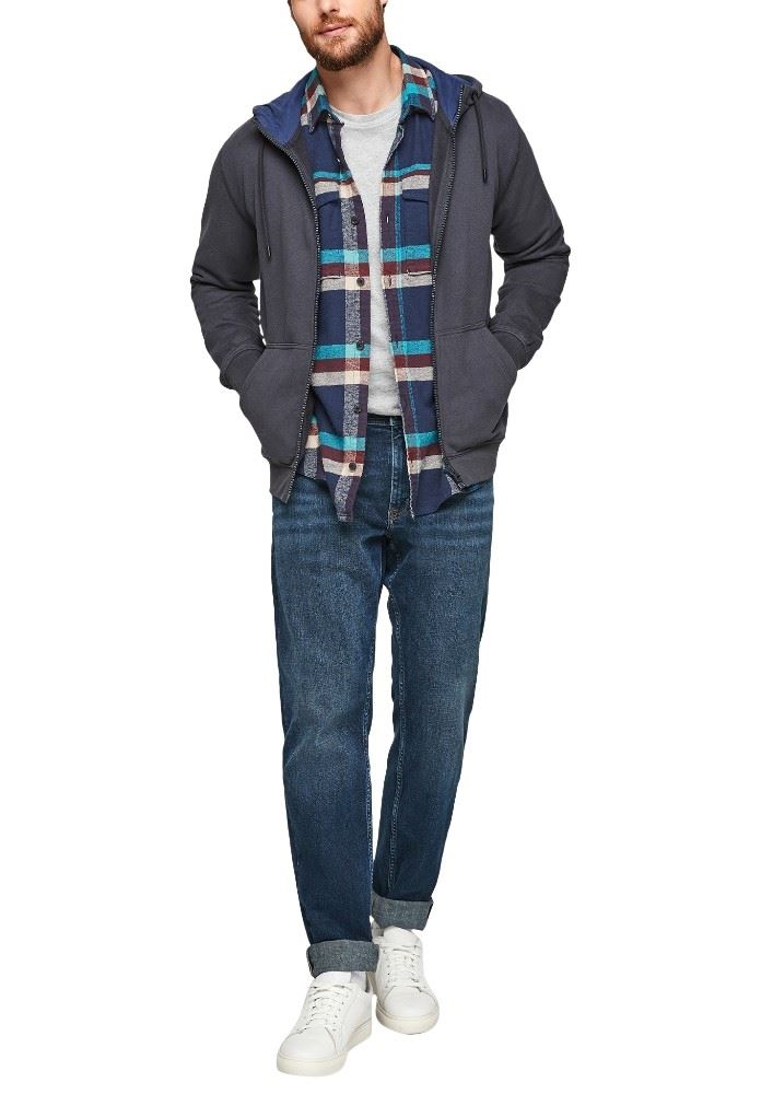 s.Oliver Sweatjacke Kapuze Taschen Noos blau 2055093 